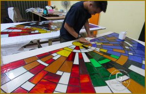 Proses Pembuatan Kaca Patri